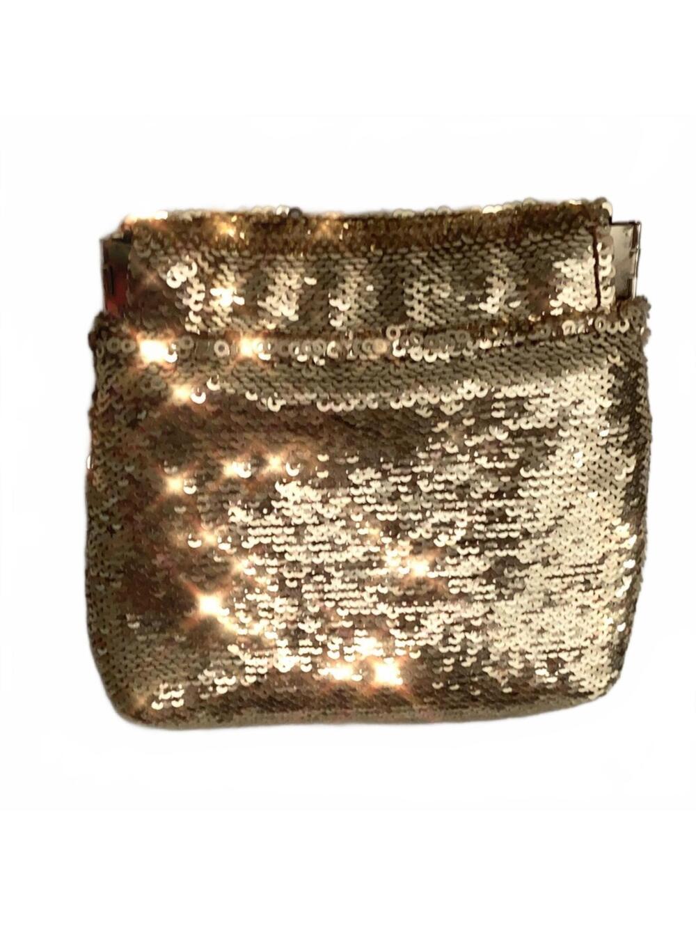 Anthropologie Gold Sequin Clutch